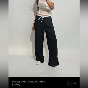 NEVER WORN Double waist wide leg pants